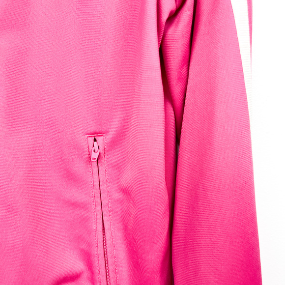 Adidas Long Sleeve Zip-Up Hot Pink & White Jacket - Picture 10 of 12